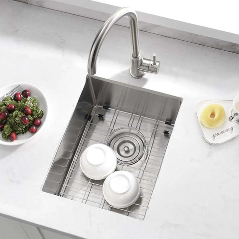 Undermount 12 By 16 Inch Stainless Steel Bar Sink For Wet Bar And Outdoor RV Use 16 Gauge Kitchen Sinks With Bottom Grid Drain Included
