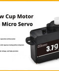Rock Solid Three Point Seven Gram Digital Servo Featuring Plastic Gears And A Coreless Motor for precise control in remote control vehicles.