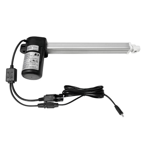 Heavy Duty Linear Actuator Replacement Motor For Power Recliner And Lift Chairs Smooth Ride Setup showing aluminum frame and power connections.