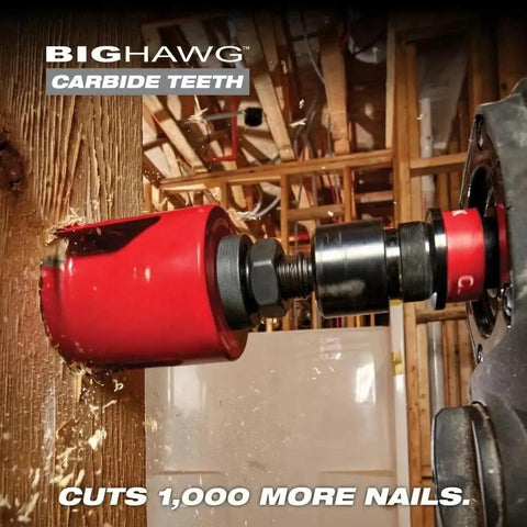 Heavy Duty 7 Pc Carbide Teeth Hole Saw Kit With Arbor And File For Cutting Wood Nails Shingles Cement Board And Plaster Fast Aggressive Cuts 3 Tooth Design That Lasts 50x Longer Than Standard Models, carbide hole saw cutting wood with nails