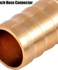 Close-up of 5/8 inch brass garden hose connector. Six Pack Garden Hose Repair Connectors With Stainless Steel Clamps For Five Eighth Inch Hoses.