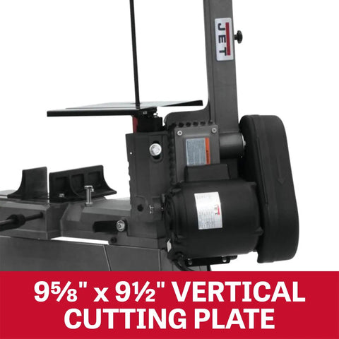 Beefy 5 By 6 Inch Metal Cutting Bandsaw For Horizontal And Vertical Cuts, One Half HP Motor, 115 And 230 Volt Single Phase, Three Speed Control, Auto Shut Off After Each Cut, Ball Bearing Blade Guides, Heavy Duty 14 Gauge Frame