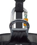 Close-up of metal gear ring on Full Body Climbing Harness With Inverted Capability, Thickened Waist Cushion, Five Gear Rings For Any Angle
