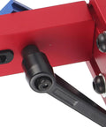 Detail of 45 Degree Miter Coupler And T Track Stop Block for Woodworking Guide Rails showing aluminum alloy construction.