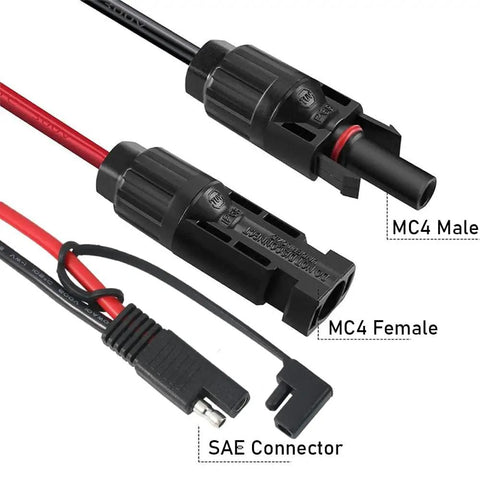 10AWG Solar Panel Connector Cable SAE to MC4 Adapter PV Extension for RV Caravan Battery Charger and Generator SAE Polarity Reverse