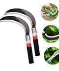 Two Pack Manganese Steel Weeding Sickle Garden Tool Set Lightweight Handheld Grass Cutter Tree Cutter Weeding Tool