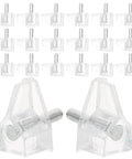 Plastic Shelf Pegs 3mm 60 Pieces For Cupboards And Bookcases displayed in clear plastic with metal pin detail for stability.
