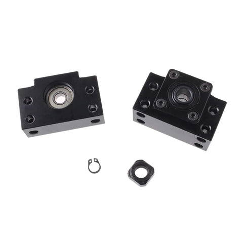 High Precision Ball Screw Assembly 1605 1050mm Kit With End Machining Nut Housing DSG16H And 6.35 By 10mm Coupler Plus BK12 And BF12 Supports, black supports