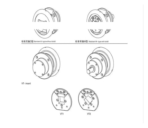 Technical drawing of Magnetic Powder Brake Safety Chuck 35 Flange Shaft CNC Chuck STO STW 35 SLO SLW 35