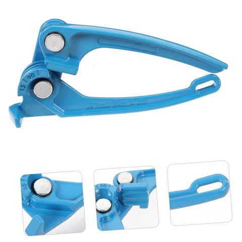 Heavy Duty Carbon Steel Conduit Bender Tool For 1/8 3/16 And 1/4 Inch Manual Hand Tube Bending showing blue handheld design.