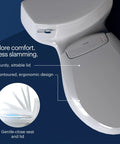 Premium Heated Elongated Toilet Seat With Built In Led Nightlight And Three Warmth Settings with ergonomic design and gentle-close lid.