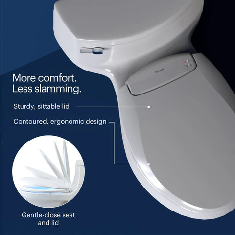 Premium Heated Elongated Toilet Seat With Built In Led Nightlight And Three Warmth Settings with ergonomic design and gentle-close lid.