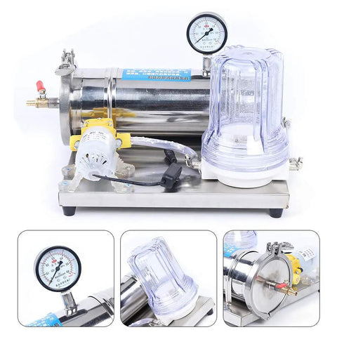 Heavy Duty Stainless Steel Carbon Filter Rig For Wine Beer Juice Kombucha Brewing Kickass Liquid Purification Setup With Dial Gauge And Slick Micro Mesh Screen For Super Fast Clarifying Sessions