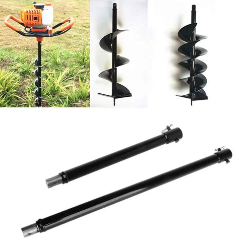 Longer Extension Auger Bit For Post Hole Diggers And Earth Augers 30 To 50 Cm Extension Length Displayed With Chassis and Shaft