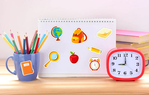 Totally Back To School Sticker Pack 47 Pcs Waterproof Decals for Laptop Water Bottle Classroom Teachers and Students on notebook