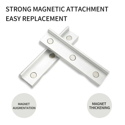 Magnetic Aluminum Vise Jaws Set With Soft Protectors, 4 To 8 Inches, shown with strong magnetic attachment and easy replacement.