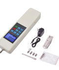 Boss Level Digital Force Gauge 1000N Handheld Dynamometer For Push And Pull Testing With Three Units N Kg Lbf Real Time And Peak Modes Auto Peak 447 Data Storage And USB Data Export, handheld unit with cables