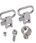 1 Inch Quick Detach Sling Swivels and Split Band Magazine Tube Adapter Kit For 0.645 To 0.660 Inch Tubes, Silver Color