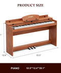 88 Key Digital Piano Keyboard Full Size Electric Piano With Stand Headphone Jack Three Pedals LCD Display