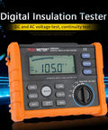 Pro Grade Digital Insulation Tester And Megohmmeter With Analog Display, 0.01 MOhm To 100 GOhm Range, 2500 V AC DC Voltage, front view