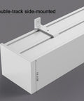 All In One Curtain Pelmet Box With Blackout Double Curtain Track For Ceiling Or Wall Mount, Easy Install Aluminum Rail Cover Box Frame Valance For Windows In Bedroom Or Office, Heavy Duty Dual Rails With Stopper And Pulley For Smooth Operation, white aluminum, 10.5cm side view