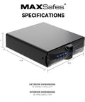 Heavy Duty Under Desk Gun Safe With Top Notch Biometric Finger Vein Lock For Dual Pistol dimensions and sleek design