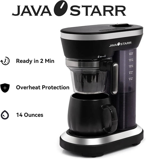 All In One Coffee Maker With Built In Grinder And Steam Pressure Technology For Bold Bean To Cup Drip That Kickstarts Your Routine With Straight Fire Flavor Every Single Morning, showing compact brewer with black finish and mug.