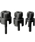 Set of three Heavy Duty Carbon Steel Pipe Threading Tool For Electric Drill cutting dies for plumbing repair jobs.
