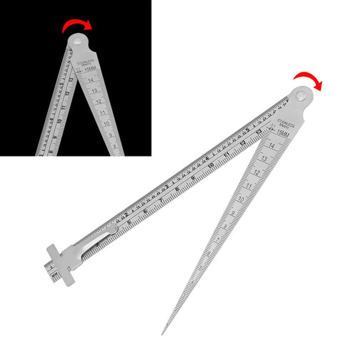 Pro Grade Stainless Steel Taper Welding Gauge For Gap And Depth Measurement, Dual Scale Ruler, Hole Inspection Tool