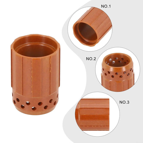 Swirl Ring 220670 Plasma Cutting Consumable Replacement Part For 45 Amp Machines, detailed views showing holes and texture.