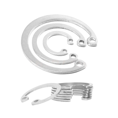 40Pc Set Of 8 To 75Mm C Type Internal Circlip Retaining Rings In 304 Stainless Steel, Super Handy Burr-Free Edges For Easy Install, Corrosion-Resistant, Fits 41 Common Bore Diameters, Ideal For Quick Mechanical Setups. 304 stainless C-type retaining rings