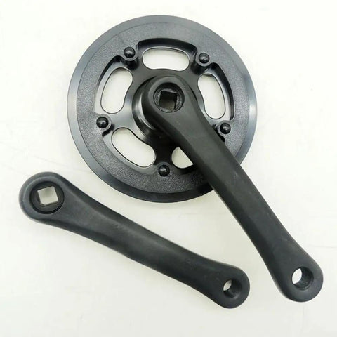 152mm Square Taper Bike Crankset With 32T Chainring, Aluminum Alloy, Beefy Single Speed Drive Train, Square Hole Bottom Bracket on display