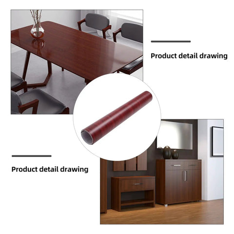 Premium Brown Pvc Peel And Stick Wallpaper For Kitchen Countertops And Dining Tables Waterproof Self Adhesive Vinyl Wall Covering in detail with dining table and decor.