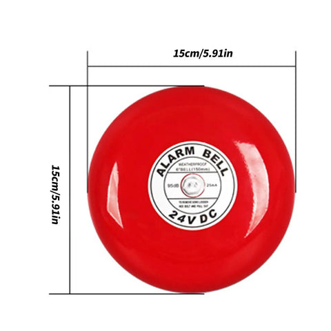 Mega Loud High Volume Electric Security Alarm System With 6 Inch Round Horn 95dB Penetrating Tone Multiple Power Options Durable ABS Construction Long Distance Sound Propagation Easy Mounting Reliable Early Warning For Home Or Business, red 15cm bell