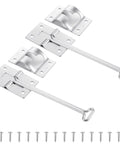 Rugged 6 Inch RV Door Latch Kit With T Style Trailer Door Holder Tough As Nails Heavy Duty Metal Camper Door Latch For Cargo Trailers Trucks And Shop Doors Rust Resistant Weatherproof Built To Last, viewed from top with screws.