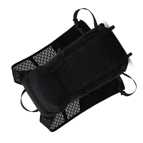Black Hands Free Hydration Backpack With 2L Water Bladder, Ultralight Nylon, mesh straps visible, front view.