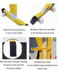 Smooth Setup Rock Solid Expandable Metal Barricade 8.2 Foot Portable Folding Security Gate base with rollers for easy movement.