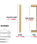 Diagram of Ten Pack Five Inch Champagne Bronze Cabinet Pulls For Kitchen Cabinets with measurements and screws shown.