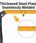 Portable Gantry Crane Boasting A Legit 4400 Lbs Lift Capacity And Fully Adjustable Height From 78 To 118 Inches Cast In A Beefy Steel Body, showcasing thickened steel plate and seamless welding.