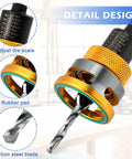 Detail of Built Tough Countersink Drill Bit Set With Adjustable Depth Stop, carbon steel blade and rubber pad for woodworking.