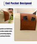 Velvet Comfy Recliner Head Pillow With Non Slip Base adjustable neck support showcasing end pocket design in pumpkin color.