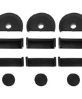 12-Pack Non-Slip Mini Bench Vise Pads Anti-Pinch Gaskets for Workbench Protecting Soft Materials in black, 8 rectangles, 4 circles