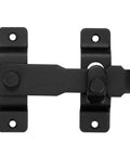 Front view of Matte Black Flip Latch Gate Latch Lock For Barn Fence And Sliding Doors Heavy Duty Stainless Steel Gate Hardware Safety Catch
