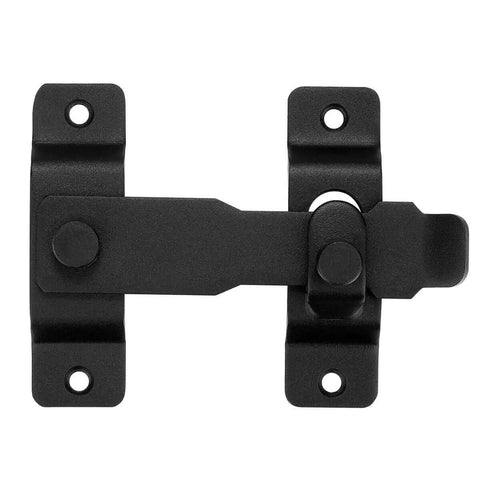 Front view of Matte Black Flip Latch Gate Latch Lock For Barn Fence And Sliding Doors Heavy Duty Stainless Steel Gate Hardware Safety Catch