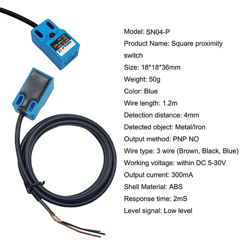 Top Notch Inductive Proximity Sensor SN04 P With Bracket Kit For 4mm Detection 5 To 30V DC 3 Wire PNP NO Output