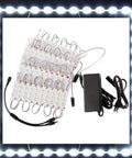 Ultra Bright 60ft LED Light Kit With Pure White 5630 Modules Three 20ft Runs Plus Splitter Cable UL Listed 12V AC Power Supply