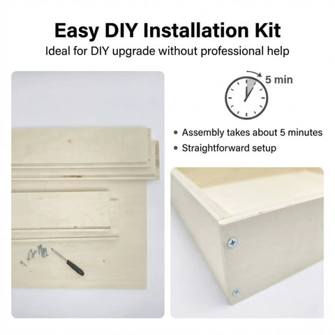 Hassle Free Replacement Kitchen Drawer Box Fourteen By Nineteen Inches Built Tough Plywood Pull Out Cabinet Slide with easy DIY installation kit.