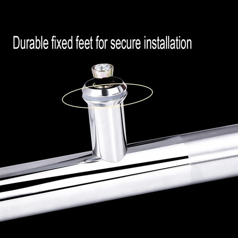 Heavy Duty Stainless Steel Gate Hardware Round Tube Door Handle for Glass and Wood Doors, secure installation design detail