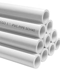 Stack of One Inch PVC Pipe Set Ten Pieces Schedule 40 White For DIY Projects At Home Garden Greenhouse Shed And Workshop