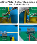 2 Pack HDMI Port Replacement For PS5 HDMI Socket DIY Repair Kit with desoldering heating plate and soldering tools in use